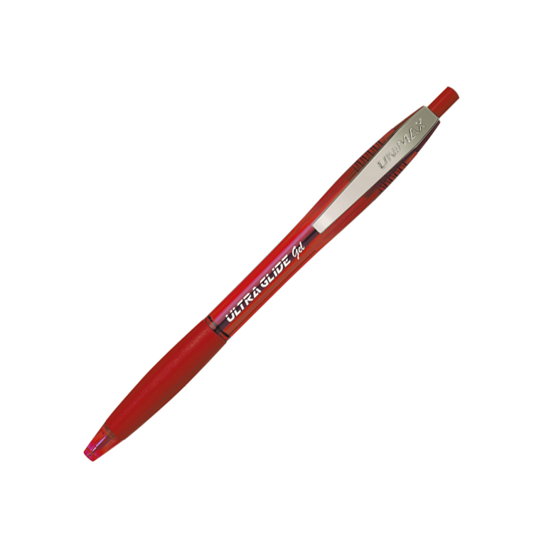 BOLÍGRAFO RETRACTIL PLUS OFFICE UNIMAX ULTRAGLIDE STEEL GEL COLOR ROJO