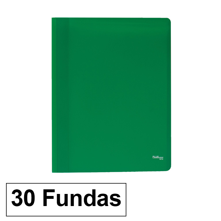 CARPETA PLUS OFFICE POLIPROPILENO FLEXIBLE 30 FUNDAS TRANSPARENTES POLIPROPILENO A4 COLOR VERDE