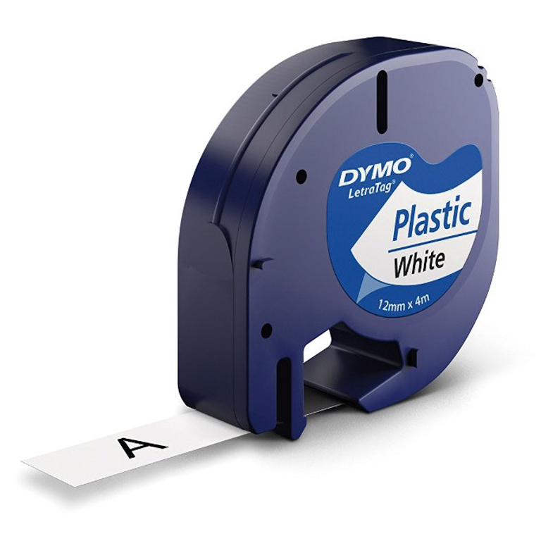 CINTA DYMO LETRATAG PÁSTICO 12MM X 4M NEGRO BLANCO