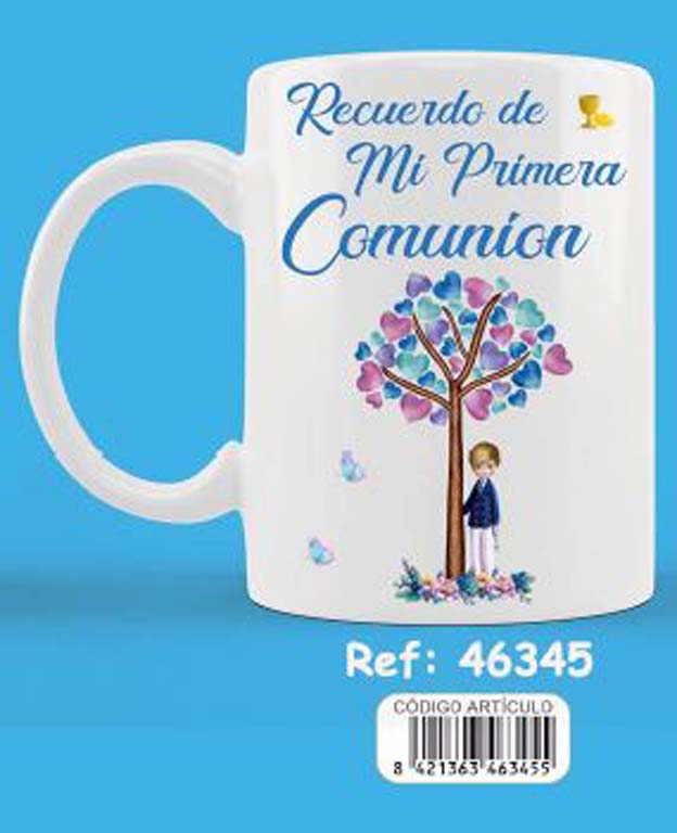 TAZA COMUNION NIÑO ARBOL