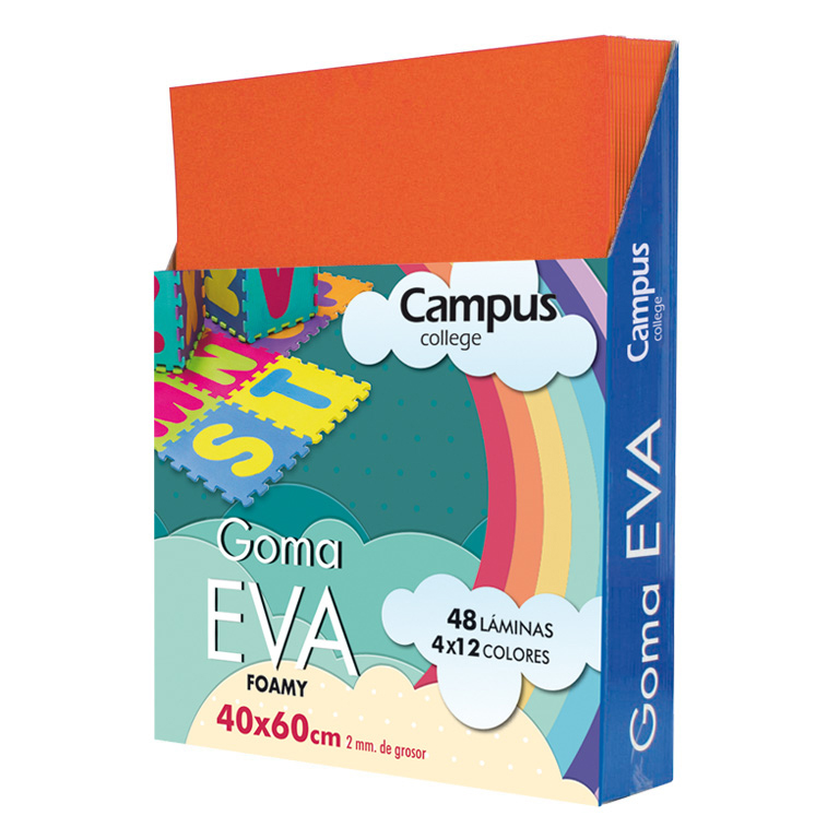 GOMA EVA CAMPUS COLLEGE 400X600 MM 2 MM COLOR NARANJA.